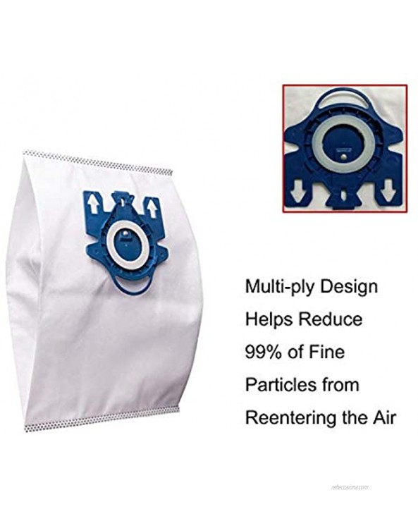 JiajaHao 10Pcs Vacuum Bags for Miele GN AirClean 3D Efficiency Dust Bags Replace Miele GN Vacuum Cleaner Dust Bag Part 10123210 10 Bags +2 Set Filters