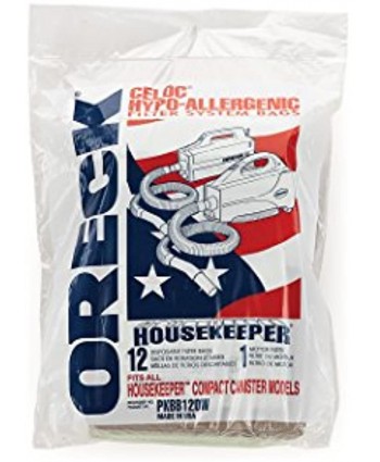 Oreck Commercial PKBB12DW Super Compact Canister Advanced Filtration Disposable Bags Pack of 12