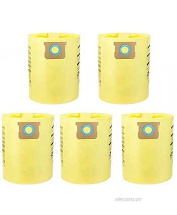 Replacement Type H Vacuum Bags for Shopvac 5-8 Gallon Vacuum Replace Part #90671 9067100 90661 906-61 9066100 High-Efficiency Disposable Filter Bags Yellow