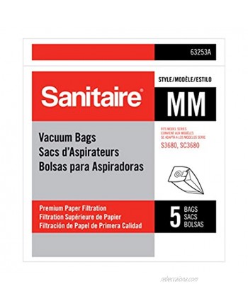 Sanitaire MM Premium Paper Bag Pack of 5 Fits Models S3680 & SC3680 Canister Vacuums 63253A