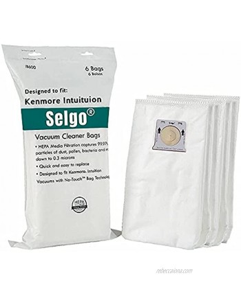 Selgo 6 Bags for Kenmore Intuition IB600 HEPA Dust Bag Replacement Upright Vacuum Cleaner Bags for BU4022U BU4022 BU4021 BU4020 BU4018