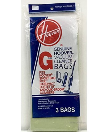 Type G Hoover Vacuum Cleaner Replacement Bag 3 Bags