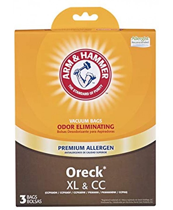 Arm & Hammer Oreck XL & CC Premium Allergen Bag 3 Pack