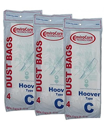 EnviroCare Replacement Vacuum Cleaner Dust Bags Made to fit Hoover Type C Convertible Uprights 12 Pack