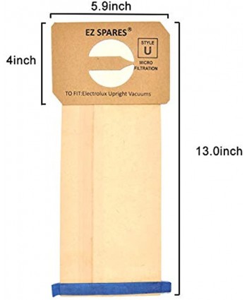 EZ SPARES 30 Pcs Replacements for Electrolux Upright Vacuum Cleaner Style U Electrolux Type U Bags,Paper Dust Bag,Made of Paper More Environmentally Friendly