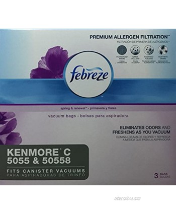 Febreze Odor Eliminating Vacuum Bags Kenmore C 5055 & 50558 Pack of 3