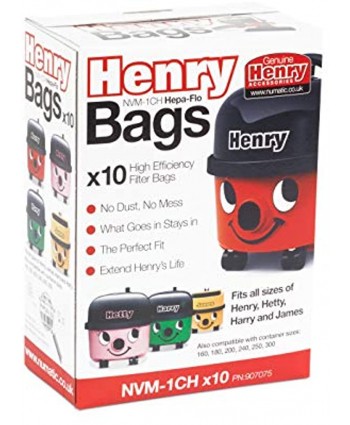 Henry NVM-1CH 907075 HepaFlo Vacuum Bags Pack of 10