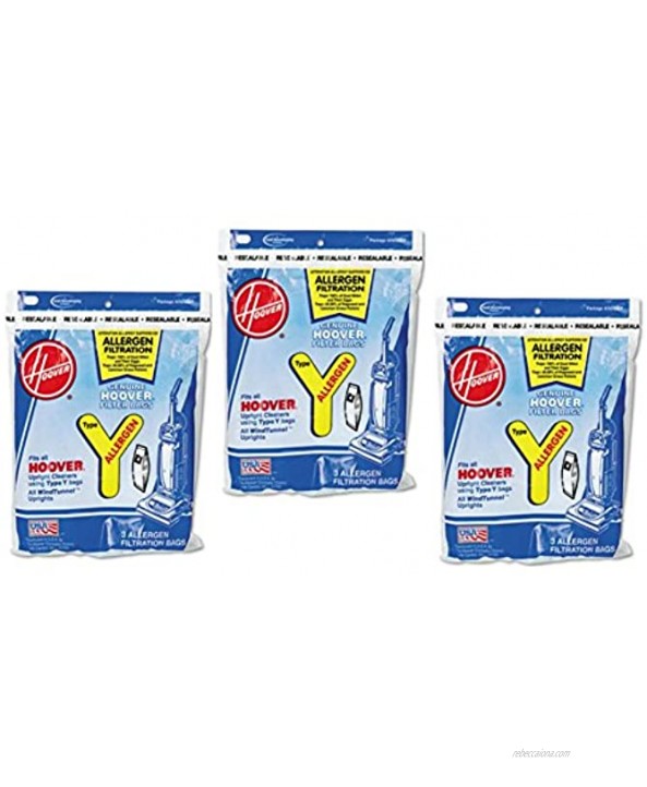Hoover Type Y Allergen Bag 9-Pack 4010100Y