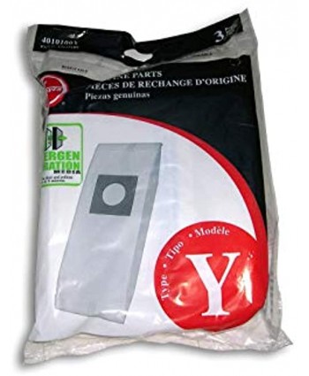 Hoover Type Y Allergen Bags for WindTunnel Vacuum Cleaners 3-Pack 4010100Y White
