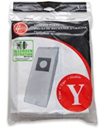 Hoover Type Y Allergen Bags for WindTunnel Vacuum Cleaners 3-Pack 4010100Y White