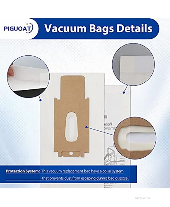 PIGUOAT 20 Pack Vacuum Bags Compatible with Oreck Type CC XL5 XL7 XL21 2000 3000 4000 7000 8000 9000 Series Upright Vacuum Cleaners