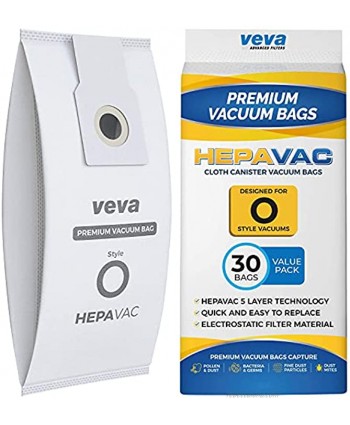 VEVA 30 Pack Premium HEPA Vacuum Bags Style O Cloth Bag Work with Kenmore Sears Upright Vacuum Cleaners Type O Part # 53293 53294