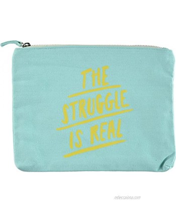 About Face Design Struggle is Real Cosmetic Bag 7.25" H x 10" W Teal