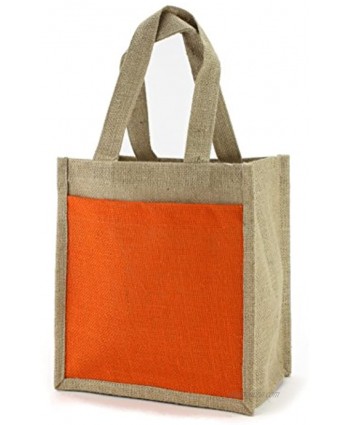 Kel-Toy Inc Burlap FINE Jute Gift BagNatural+Orange