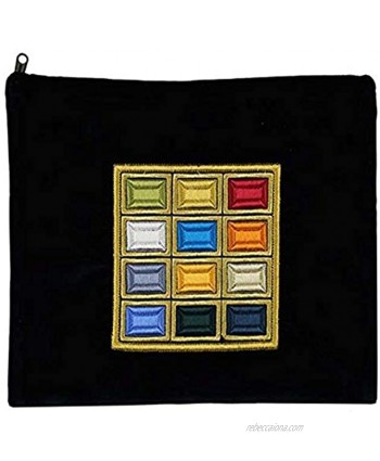 Majestic Giftware Gift Tallis Bag Chosen Velvet Colorful Embroidery 5 13.5" x 11" Blue