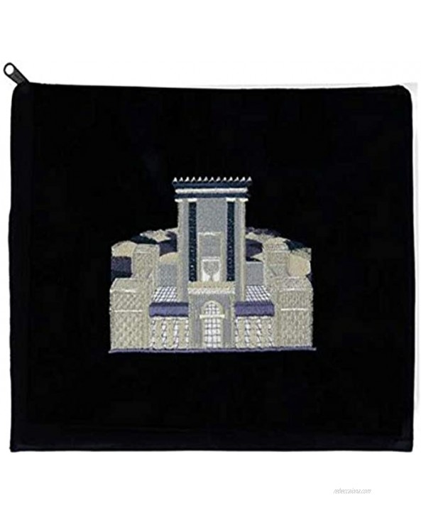 Majestic Giftware Gift Tallis Bag Heichal Velvet Royal Embroidery 5 13.5 x 11 Blue Silver