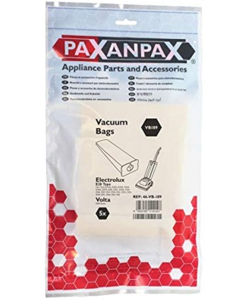 Paxanpax VB189 Compatible Paper Bags Electrolux 'E28' Z500 Twin Turbo Masterlux Series Pack of 5