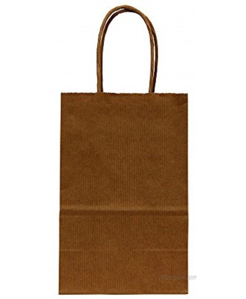 Premier Retail Natural-5 1 4 x 3 1 2 x 8 1 4 inch 100ct Pinstripe Shopper Bags-Terra Cotta 100 Count 5.25 x 3.5 x 8.25 inch