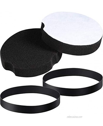 2 Pieces 1604895 Replacement Belts Vacuum Cleaner Belts and 2 Pieces 1604896 Replacement Filter Compatible with Bissell PowerForce Compact for 2690 1520 2112 Series Vacuum Cleaner
