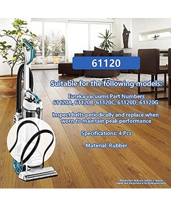 61120 Vacuum Cleaner Belt for Eureka vacuums Part Numbers 61120A 61120B 61120C 61120D 61120G Many Model