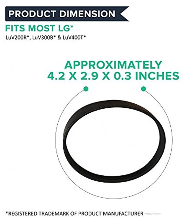 Crucial Vacuum Replacement Belt Parts Compatible with LG Drive Belts Part # MAS61843401 Type Micro-V 5EPH271 Fits LG Kompressor LuV200R LuV300B LuV400T Vacuums 1 Pack
