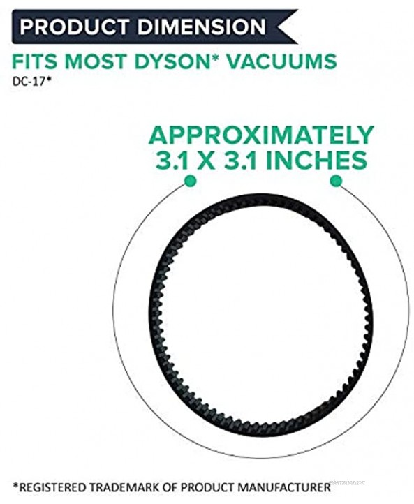 Crucial Vacuum Replacement Vacuum Belts Compatible with Dyson Part # 911710-01 & Models DC17 DC-17 8MM,8 MM DC17 Animal Powerful Long Lasting Vac Belts 4 Pack