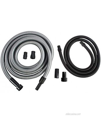 Cen-Tec Systems 94225 Shop Vacuum 20 Ft Whip Hose and Power Tool Adapter Set for Dust Collection Black