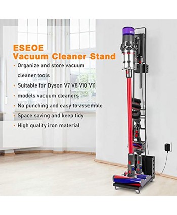 ESEOE Stand Holder for Dyson V7 V8 V10 V11 Cordless Stick Vacuum Cleaner Storage Stands Floor Docking Station Vacuum Accessories Stable Metal Storage Bracket Organizer Rack