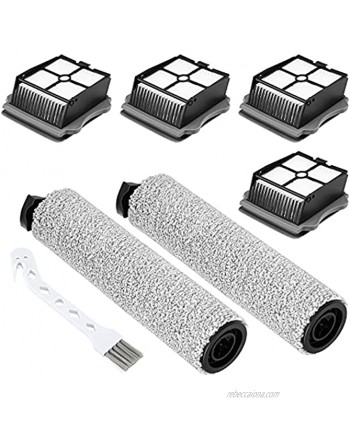 isinlive iFloor 3 Replacement HEPA Filter and Brush Roller Compatible with Tineco iFloor 3 and iFloor One S3 Cordless Wet Dry Vacuum Cleaner 2 Brush Rolls and 4 Vacuum Filters