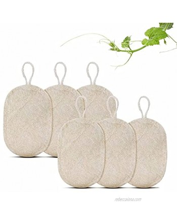Josmiebo Non-Scratch Natural Loofah Dish Sponge,Plant Based Fiber Cleaning Sponge for Kitchen,is a Biodegradable and compostable Zero Waste Kitchen dishwashing sponges6 Pack