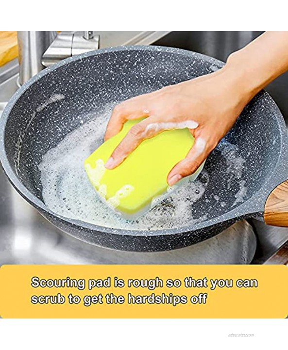 Kitchen Cleaning Sponge Non-Scratch Scrub Sponges for Dishes Reusable Heavy Duty Dishwashing Sponge Dual-Sided Scouring Pad 8 Pack