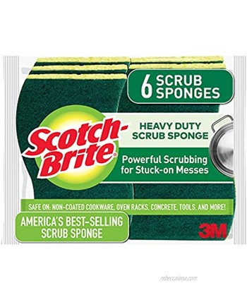 Scotch-Brite Heavy Duty Scrub Sponges For Washing Dishes and Kitchen Use 6 Scrub Sponges
