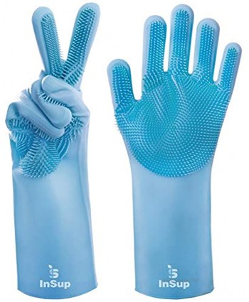 INSUP Premium Dishwashing Gloves With Bristles Cleaning And Washing Mitts