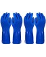 2 Pairs Rubber Household Cleaning Gloves for Kitchen Dishwashing Cotton Lined Blue Small