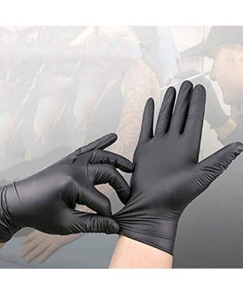 20 Pcs Disposable Latex Gloves For Home Cleaning Food Rubber Garden Gloves Universal For Left and Right Hand-Black