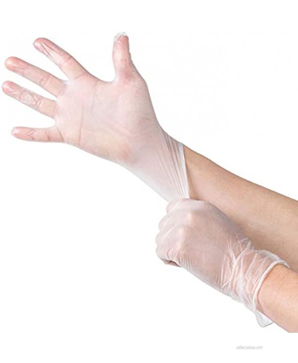 200 Disposable Viny Gloves Non-Sterile Powedered Easy Slip On Off Smooth Touch Food Service Grade Medium Size [2x100 Pack]