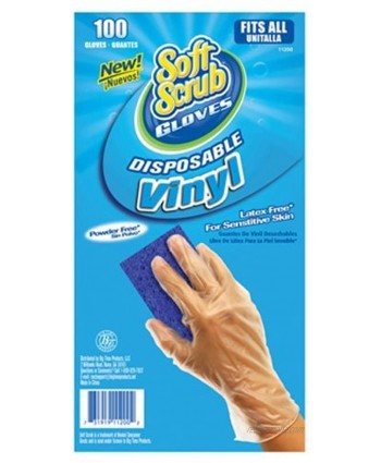 big time products llc 11200-16 Soft Scrub 100 Count Disposable Vinyl Gloves