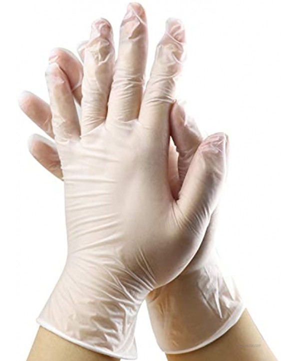 Clinivex Disposable Gloves Box of 100pcs Clear Vinyl Gloves Latex-Free Powder FreeMedium
