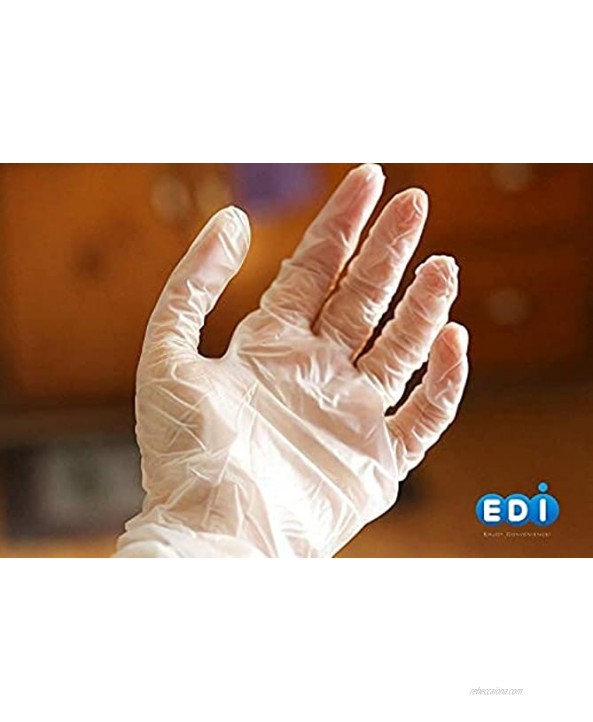 EDI Disposable Vinyl Gloves Clear Powder-Free Latex-Free