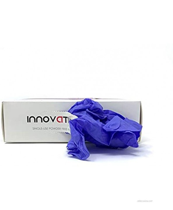 Innovative Haus Large Nitrile Gloves,Powder Free,Latex Free Gloves,Disposable Gloves,Gloves Disposable,Non Sterile,Food Gloves,Textured,Indigo Color,Box of 100 NGLG