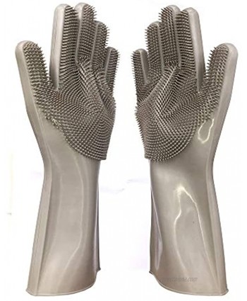 Magic Silicone Dishwashing Gloves Wash Scrubber Kitchen Heat Resistant Rubber Dishwash Latex Glove Cleaning