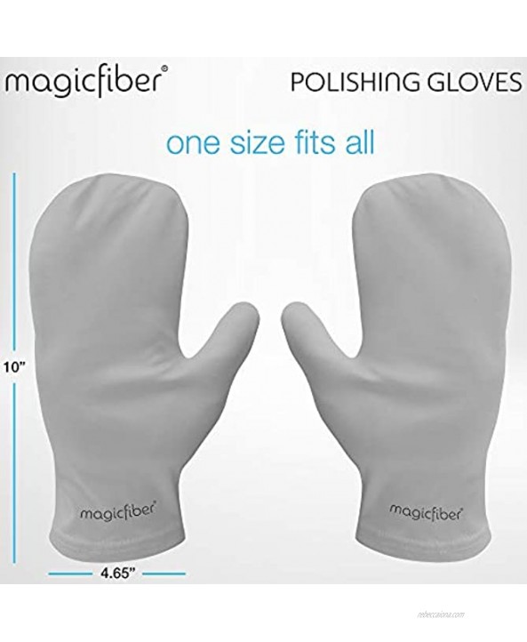 MagicFiber Microfiber Cleaning Gloves Mitts 1 Pair Easily Clean Polish Dust Crystal Wine Glass Screens Fingerprints Tarnish Silver Silverware Jewelry