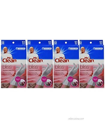 Mr. Clean 243033 Bliss Premium 1-pair Latex-free Gloves Medium 4 Pack