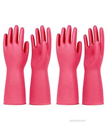 PACIFIC PPE 2 Pairs Nitrile Dishwashing Gloves  Kitchen Cleaning Unlined Rose Red Small