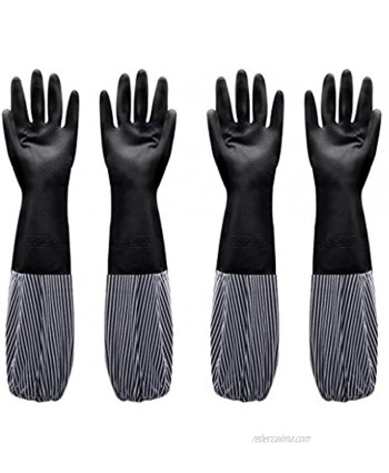 Upwsma 2pcs Kitchen Dishwashing Gloves-wear-resistant-waterproof-reusableBlack L