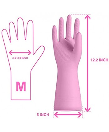 URSMART Dishwashing Household Gloves -6 Pairs Rubber Kitchen Gloves Waterproof Dishwashing Gloves Medium for Kitchen Dish Washing Laundry CleaningColor Random