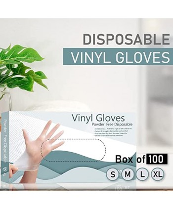 Vinyl Gloves Disposable Gloves Comfortable Latex and Powder Free Large