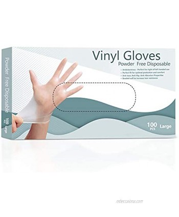 Vinyl Gloves Disposable Gloves Comfortable Latex and Powder Free Large