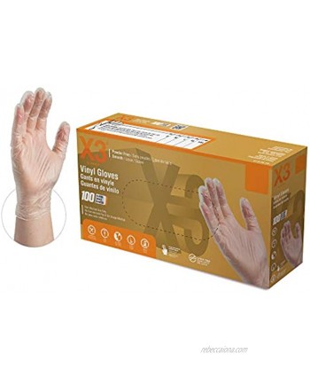 X3 Clear Vinyl Industrial Gloves