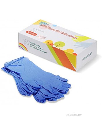 ZOMCHAIN Nitrile Gloves Kids Gloves Disposable Nitrile Gloves for 4-10 Years Latex Free Food Grade Powder Free for Kids Festival Preparation Crafting Painting Gardening Cooking Cleaning